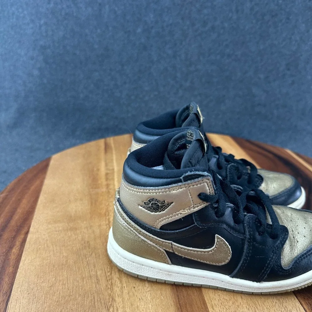 Jordan Air Jordan 1 Retro High OG (TD) Black/Gold Toddler 10C Leather FD1413-071